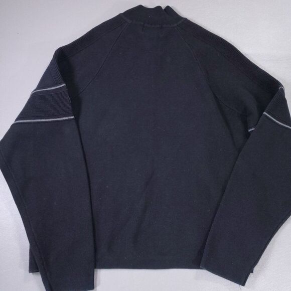 Eddie Bauer Sweater Mens Large Black 1/4 Zip Long Sleeve Made in Australia - Picture 8 of 11